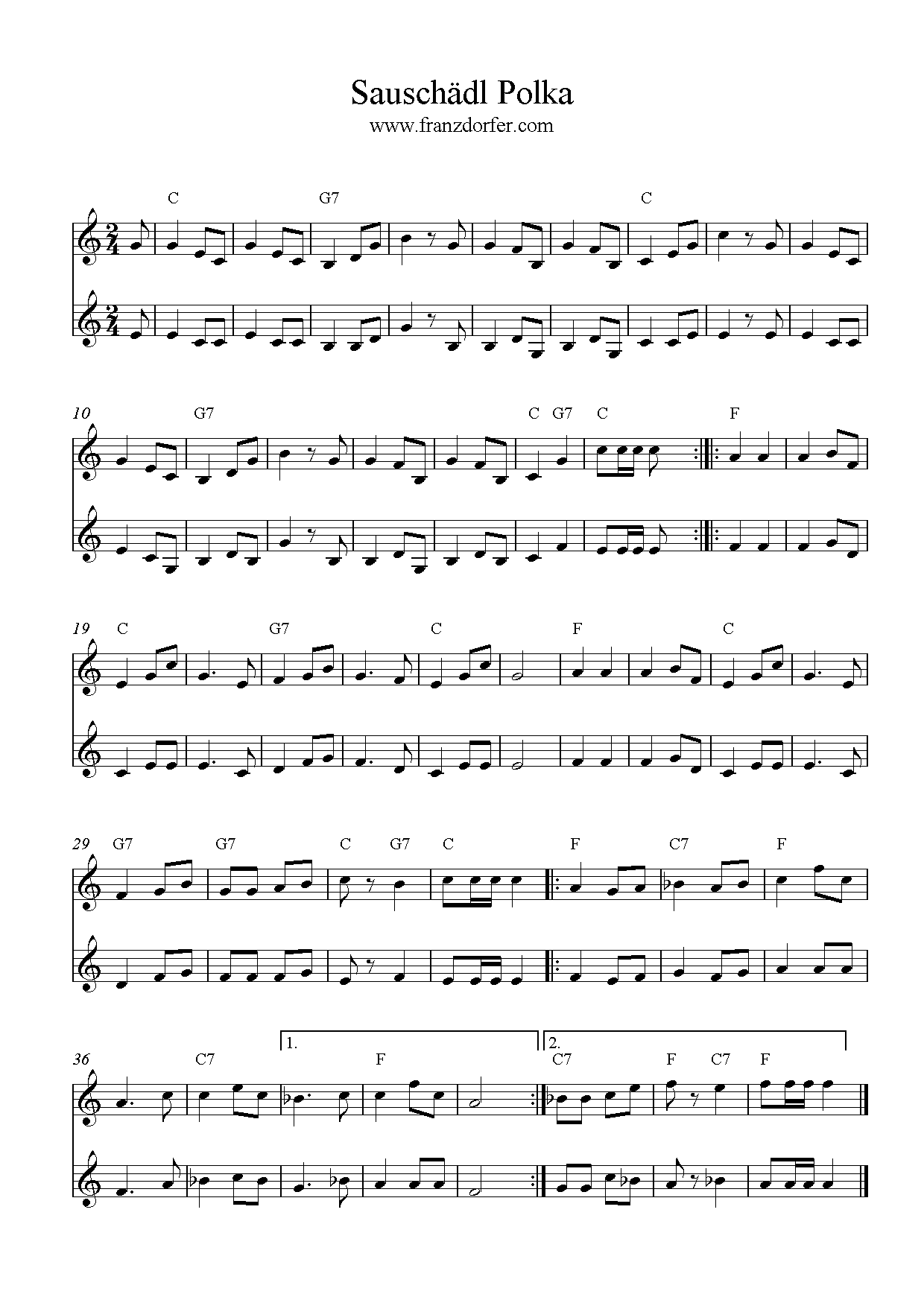 Noten Sauschädl Polka